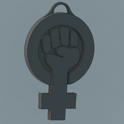 Captura-de-pantalla-2022-04-23-221334.png STL file Feminism Power Keychain・3D printable model to download