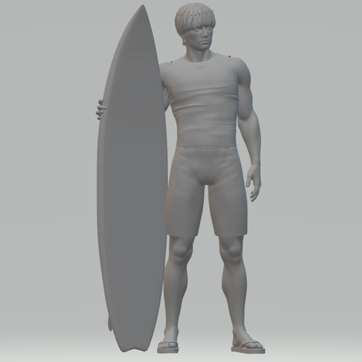 surfer with board 3D model