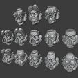 Scout heads cults3d.jpg Файл STL Головы скаутов・Модель 3D-принтера для скачивания, Red-warden-miniatures