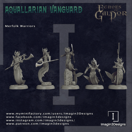 ⚔️ Merfolk Warriors・ 3D File for 3D printing・Cults