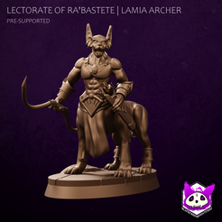 Lamia-Archer-Male-F.png 3D file Lectorate of Ra'Bastete | Lamia Male Archer・3D printable model to download