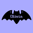 Olivia.png UK PERSONALIZED BAT DECORATION FOR TOP 3000 UK FIRST NAMES