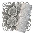 bthumbnale-embossed.jpg 四朵玫瑰花束粘土辊 - 用于陶器、聚合物粘土和板坯制作的浮雕纹理 STL