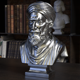 27Avicenna_frame03_4silver.png Avicenna Bust – Sculpture 3D Printable STL File