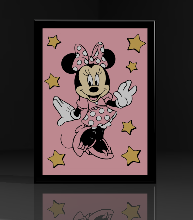 4.png Archivo STL Marco decorativo "Minnie" v2・Objeto imprimible en 3D para descargar, tweety35