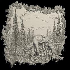 Foxes2.jpg STL-Datei Füchse im Wald,3D stl model set,Wanddekor,CNC Router Engraver,Artcam,Aspire,CNC files・Design zum Herunterladen und 3D-Drucken