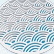 up-round-japanese-ocean-waves-cloud-1.png Japanese ocean waves or cloud geometric seamless repeated pattern, art traditional design stencil, wall art decor template