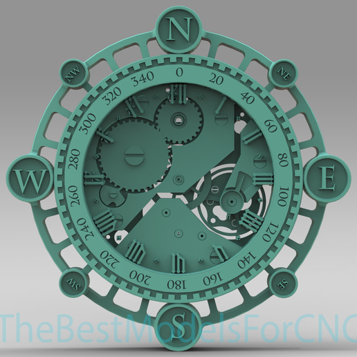 3D file 3D Model STL File for CNC Router Laser & 3D Printer Compass ...