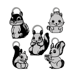 vjev-bundle-set.png EICHHÖRNCHEN SCHLÜSSELANHÄNGER SET / OHRRINGE / HALSKETTE