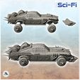 3.jpg Post-apo car with spikes and machine gun (16) - Future Sci-Fi SF Post apocalyptic Tabletop Scifi
