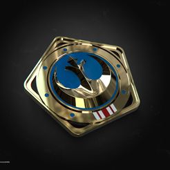 01-Render.jpg 3D file New Republic badge・3D printer model to download