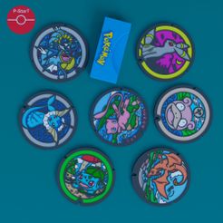 Render-Complete-Extras.jpg 3D file POKEMON UTILITY HOLE COVERS - COMPLETE PACK + EXTRAS・Template to download and 3D print