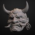 302.jpg Cyberpunk 2077 Japanese Hannya Mask Oni Mask Samurai Demon Mask 3D print model