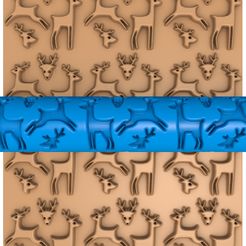 54545555.jpg 3D file christmas deer clay roller stl / pottery roller stl / clay rolling pin /deer cutter printer・3D printable design to download