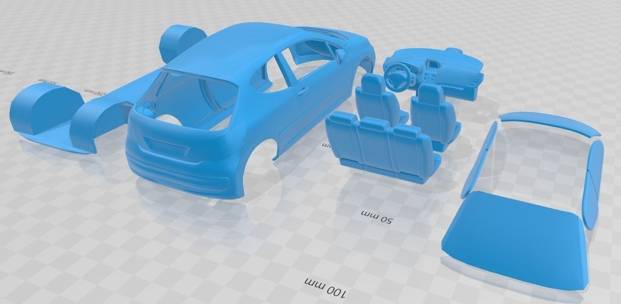 Download file Peugeot 207 2006 Printable Car • 3D printer design ・ Cults