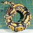 Ball Python Snake articulated toy, print-in-place body, snap-fit head, cute-flexi