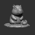 render01.jpg Adorable Capybara Figurine with Mango