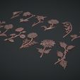 06.jpg Birth Month Flowers Set Bas Relief 3D Model