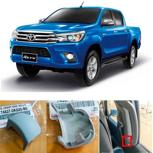 Toyota Hilux Revo Fortuner 2015-2024 Roof Grab Handle End Cap Cover Right Bottom 74637-0K020