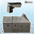 4.jpg Medieval house with balcony and mixed thatch and slate roof (23) - Medieval Gothic Feudal Old Archaic Saga 28mm 15mm