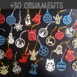 adornos navideños OK.png Download STL file Christmas ornaments x30 units • 3D printer template, 3dokinfo