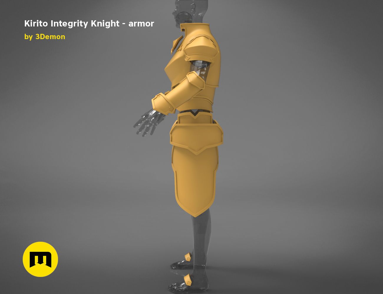 render_scene_Integrity-knight-armor-basic.75 kopie.jpg Fichier 3D L'armure complète de Kirito - Integrity Knight・Plan imprimable en 3D à télécharger, 3D-mon