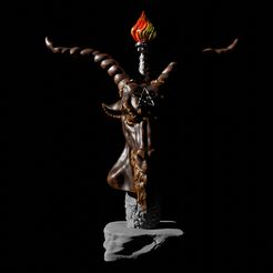 Preview1.png Bust of the Baphomet Creature 3D print model