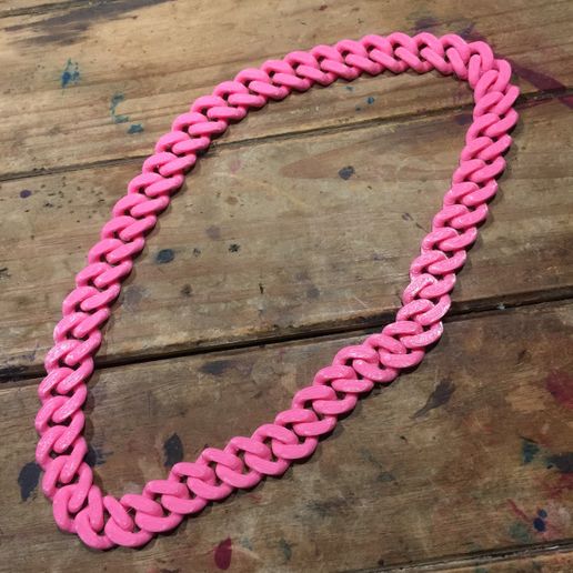 Cuban chain print in place cuban link chain 3D model
