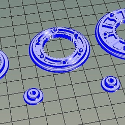 All_pieces.png Archivo STL gratuito Las poleas que utilizan 608 rodamientos・Objeto imprimible en 3D para descargar