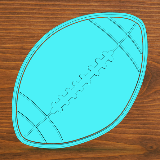 American football cookie cutter 3D model