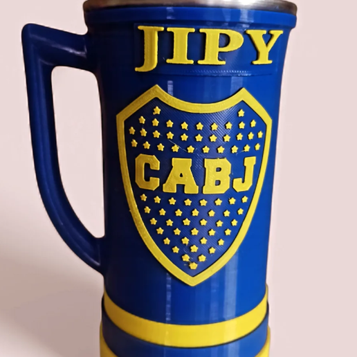 VASO CERVECERO CHOPERO BOCA JUNIORS, ESCUDO POR SEPARADO 3D model