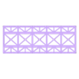 Single Track Bridge Deck 152mm with Guide Rails.stl Model Railway Single Track Straight Bridge Deck Lattice Sides