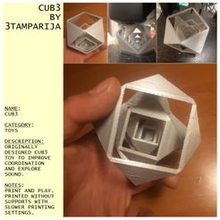 Cub3-Toy_Card.jpg STL file Cub3 Toy・Design to download and 3D print