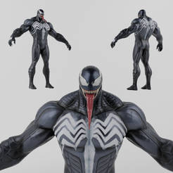 Portada.png OBJ file Venom Lowpoly Rigged・3D printing model to download