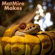 BPython-1089.jpg Serpiente Pitón Pelota de juguete articulado, cuerpo imprimible, cabeza encajable, simpático reflejo