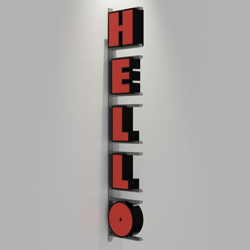 Modular 3D Printable Industrial Vertical Sign