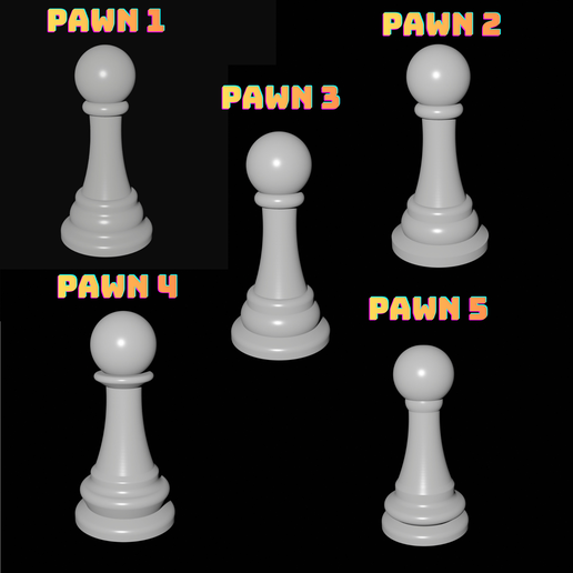 Minimalist Chess Pawn Combo – High Quality 3D Printable STL