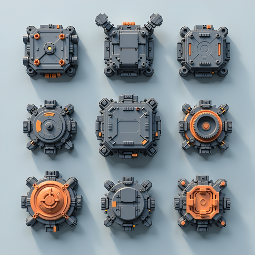 Futuristic Sci-Fi Boxes – Modular 3D Printable Props 3D model