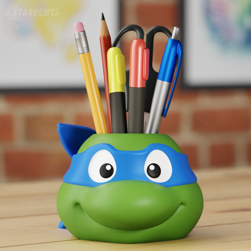 tmnt_planter01b.png Ninja Turtles Planter Pen Holder 4 models