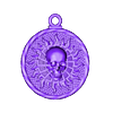 skull sun pendant.stl Skull sun pendant Jewelry medallion 3D print model
