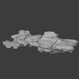 Proteus-Low-poly-complete.png EVE Proteus Spaceship Strategic cruiser - Subdivided into 5 parts - Low poly