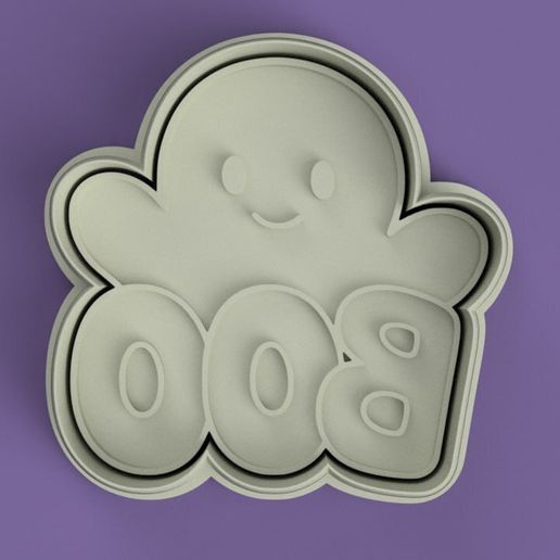 BOO Ghost Cookie Cutter & Stamp - fantasma