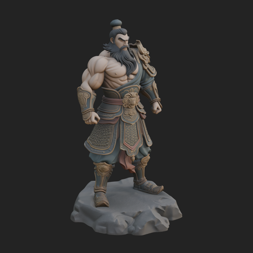 Chinese General on Rock Statue Design 3 - 3D Print Model