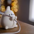 DSCF2946.jpg STL file Bunny Cable Holder・3D printable model to download