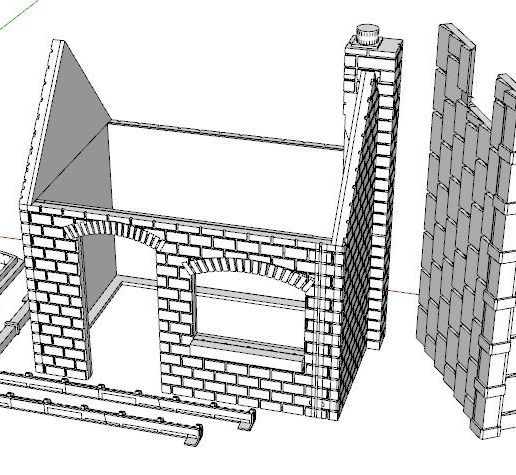 Lineside-Hut-Drawing.jpg Railway Workmen's Hut, scalable. Model Railway HO/OO
