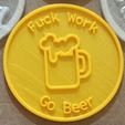 beer coaster (2).jpg Beer Coaster "Fuck Work, Go Beer"