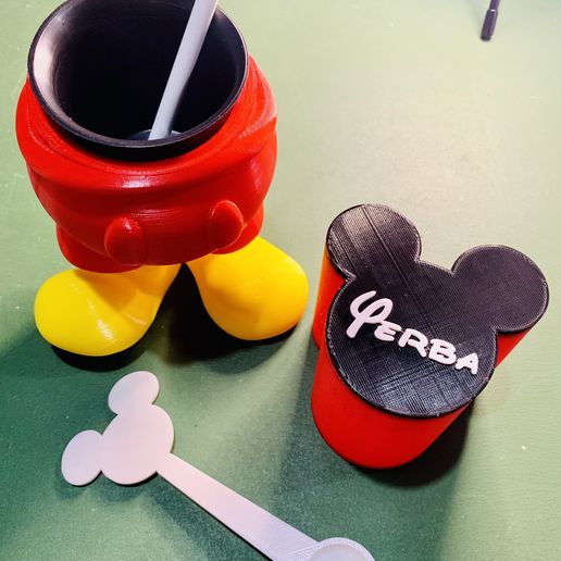 Yerbera / Disney Sugar Bowl "MICKEY" + Mickey Spoon