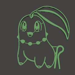Chikorita.png Archivo STL Marcador Vaso Chikorita Pokemon・Idea de impresión 3D para descargar