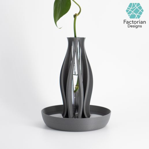 Vase-STL-3D-print-file-4.jpg Mordern Vase "Emberflare" | Propagation Vase STL to 3D print | Open Water Design