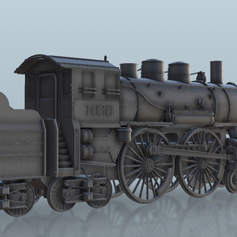 9.5.jpg Download STL file Steam locomotive 4-4-4 - Flames of war Bolt Action Empire baroque Age of Sigmar Modern Warhammer • Model to 3D print, Hartolia-miniatures